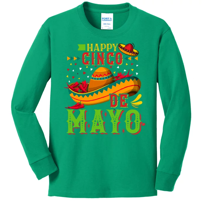 Happy Cinco De Mayo Kids Long Sleeve Shirt