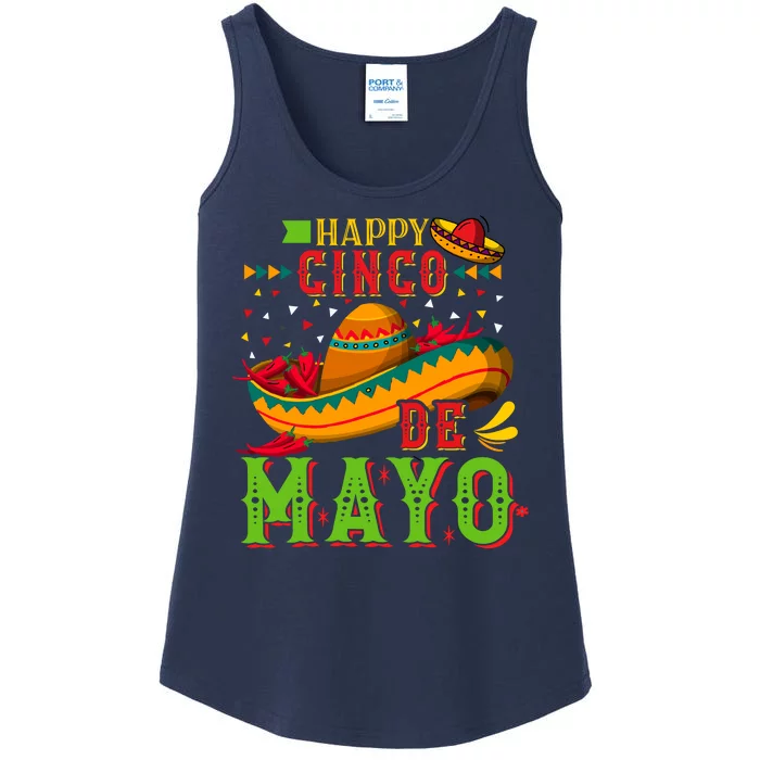 Happy Cinco De Mayo Ladies Essential Tank