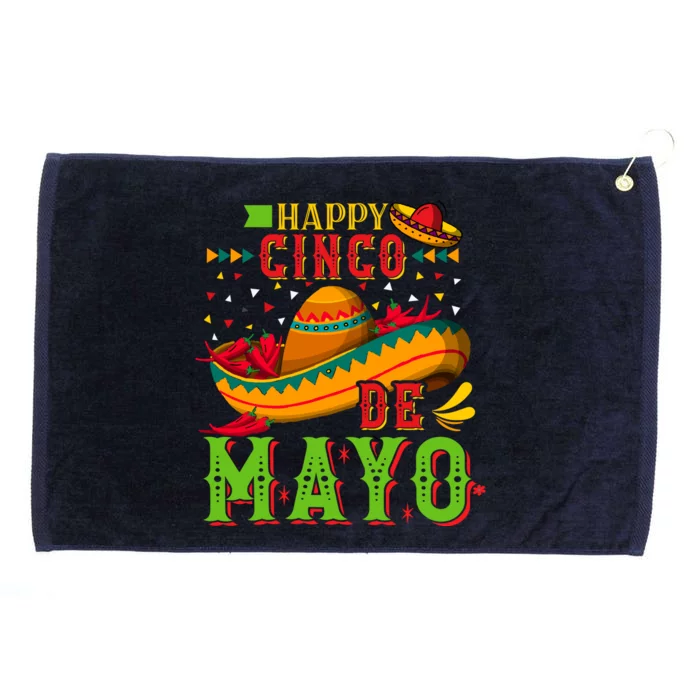 Happy Cinco De Mayo Grommeted Golf Towel