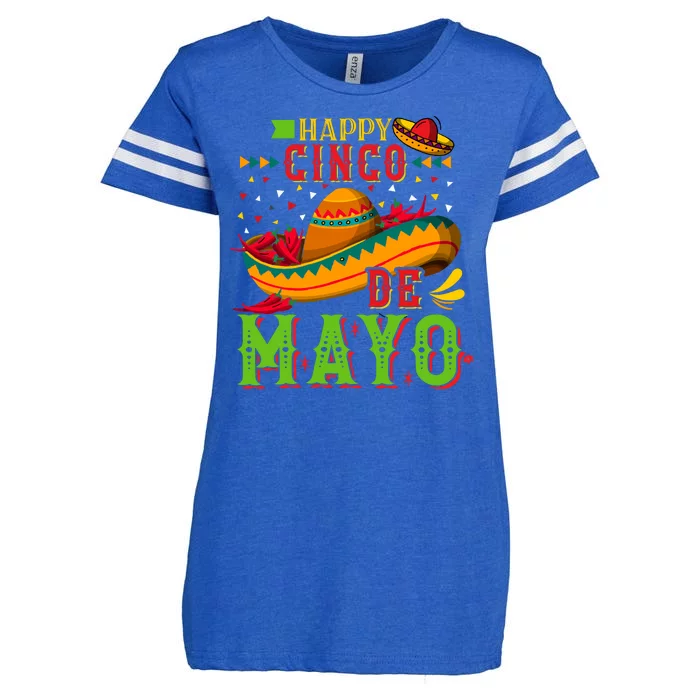 Happy Cinco De Mayo Enza Ladies Jersey Football T-Shirt