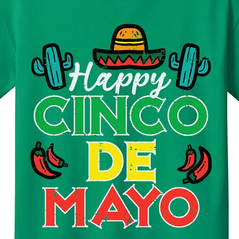 Happy Cinco De Mayo Mexican Party Fiesta Kids T-Shirt