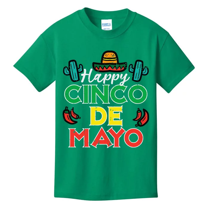 Happy Cinco De Mayo Mexican Party Fiesta Kids T-Shirt