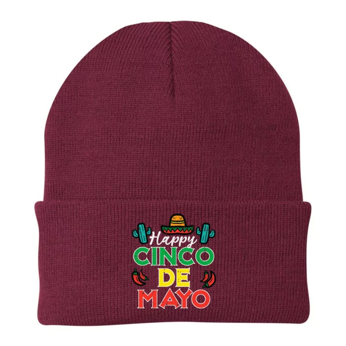 Happy Cinco De Mayo Mexican Party Fiesta Knit Cap Winter Beanie