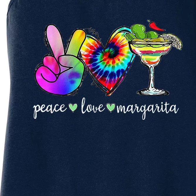 Happy Cinco De Mayo Peace Love Margarita Tie Dye Mexican Women's Racerback Tank