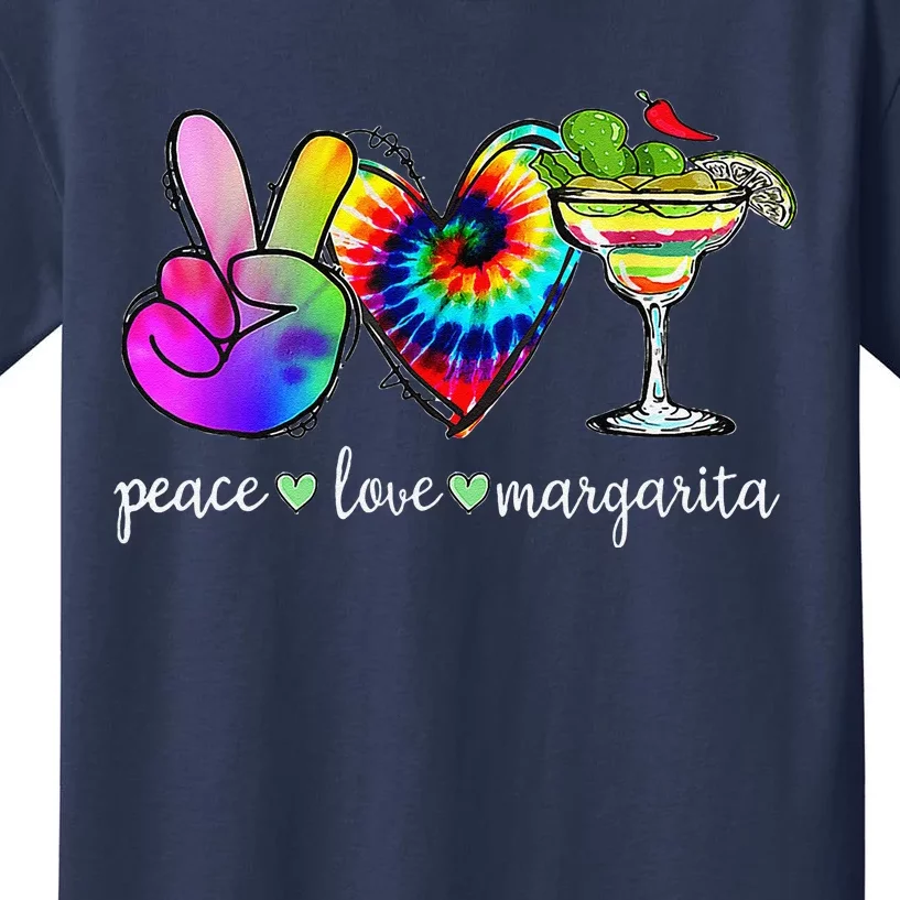 Happy Cinco De Mayo Peace Love Margarita Tie Dye Mexican Kids T-Shirt