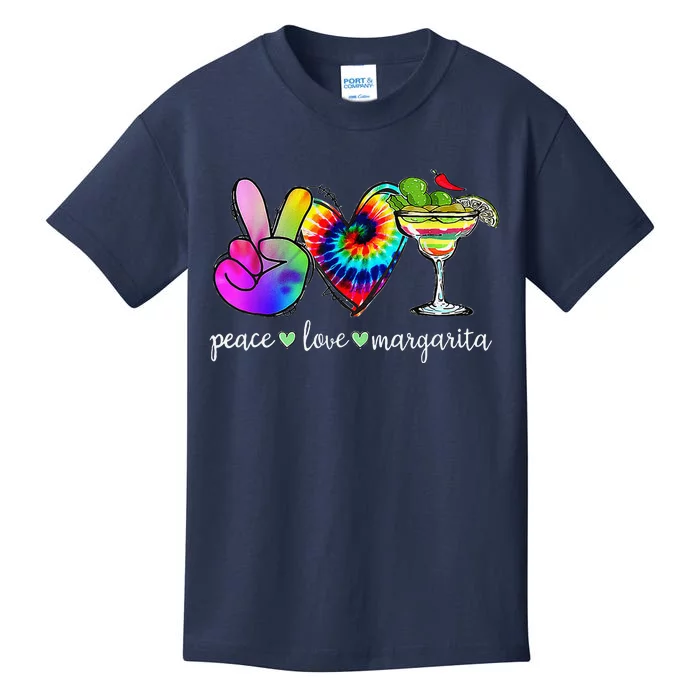 Happy Cinco De Mayo Peace Love Margarita Tie Dye Mexican Kids T-Shirt