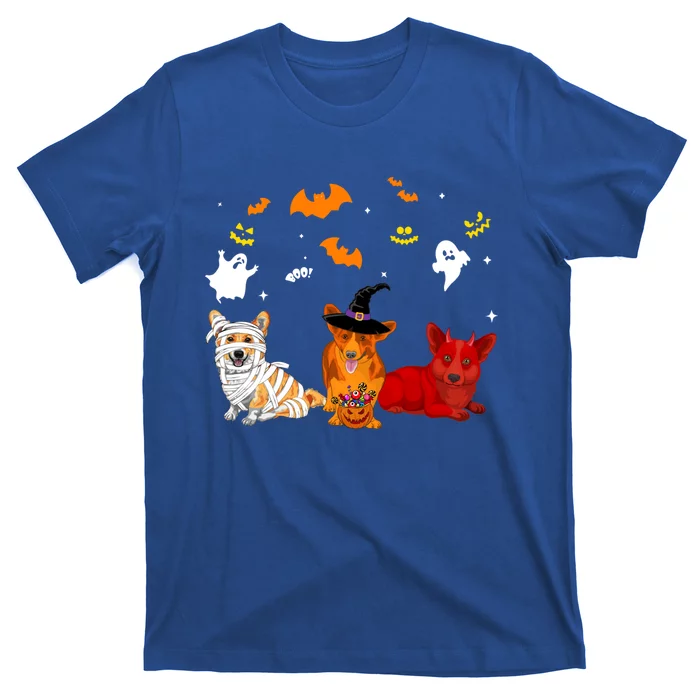 Halloween Corgi Dogs Lovers Mummy Witch Demon Costumes Cute Gift T-Shirt