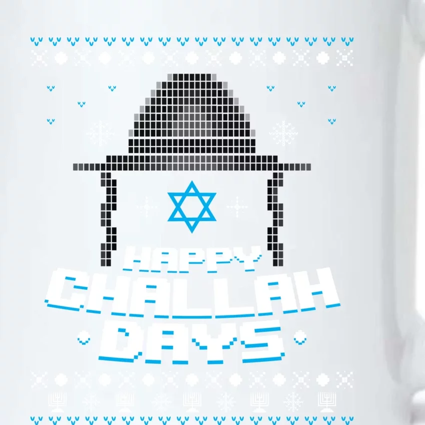 Happy Challah Days Jewish Hanukkah Ugly Christmas Sweater Gift Black Color Changing Mug