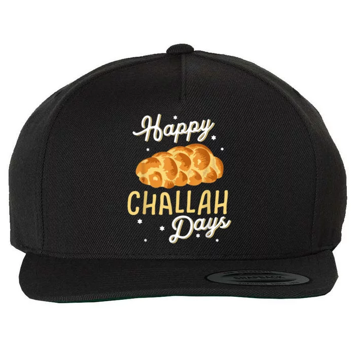 Happy Challah Days Hanukkah Chanukah Funny Jewish Bread Wool Snapback Cap