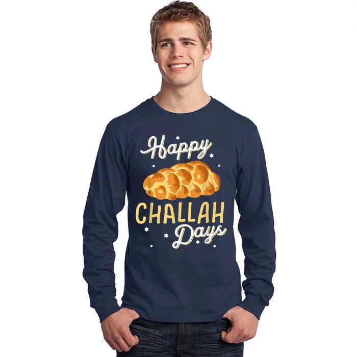 Happy Challah Days Hanukkah Chanukah Funny Jewish Bread Tall Long Sleeve T-Shirt