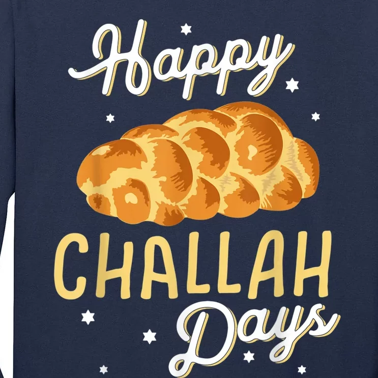 Happy Challah Days Hanukkah Chanukah Funny Jewish Bread Tall Long Sleeve T-Shirt