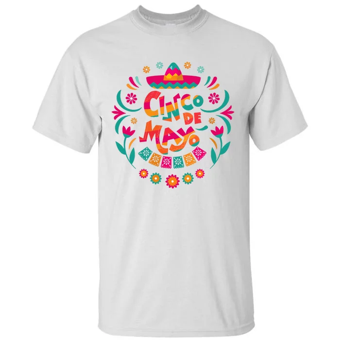 Happy Cinco De Mayo Mexican Fiesta 5 De Mayo Mexico Party Vneck Tall T-Shirt