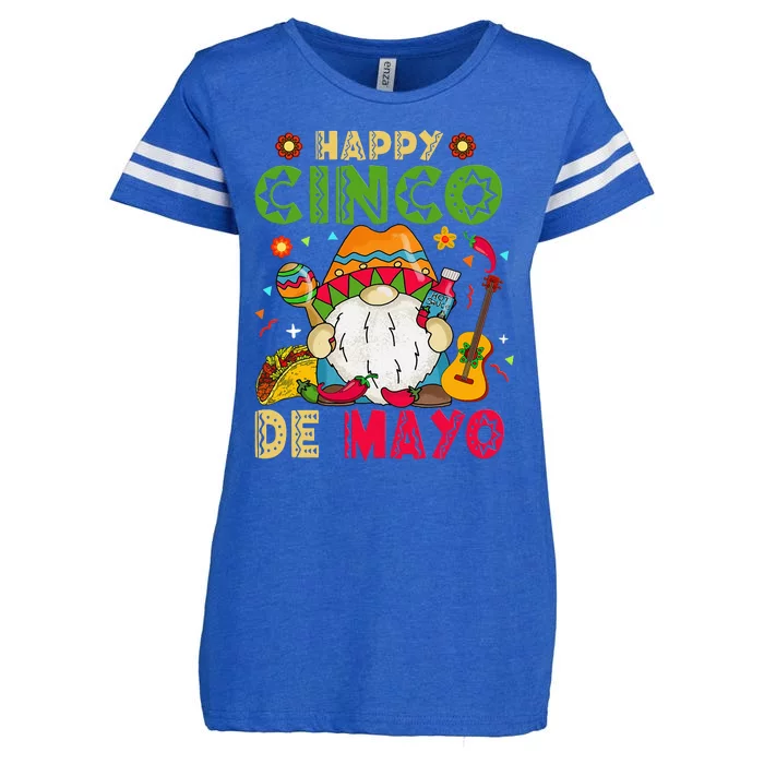 Happy Cinco De Mayo Mexican Gnome Cinco De Mayo Enza Ladies Jersey Football T-Shirt