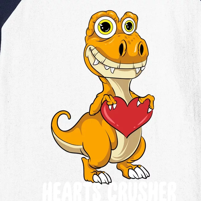 Hearts Crusher Dinosaur T Rex Love Valentines Day Lovesaurus Gift Baseball Sleeve Shirt