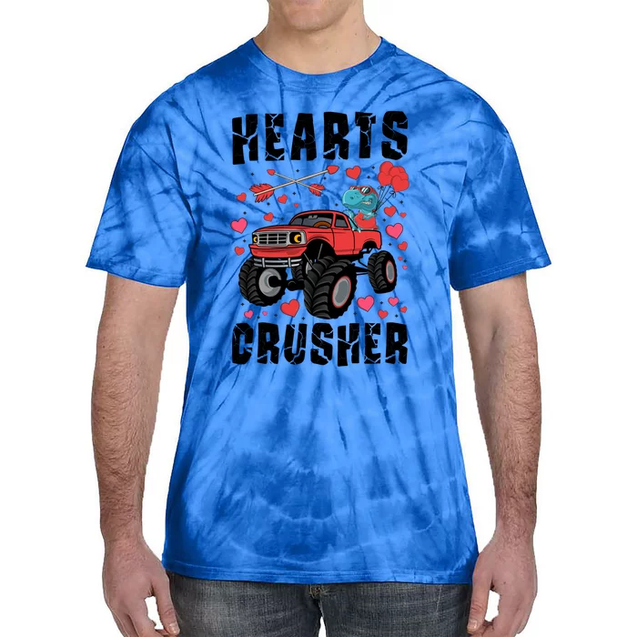 Hearts Crusher Dinosaur T Rex Monster Truck Valentines Meaningful Gift Tie-Dye T-Shirt