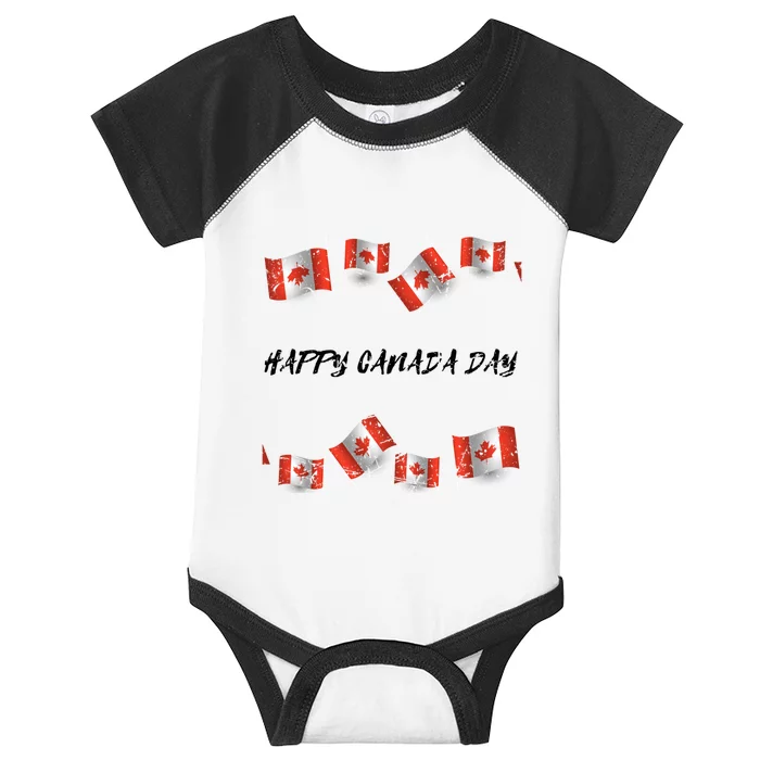 Happy Canada Day Country Freedom Canada Flag Funny Canadian Great Gift Infant Baby Jersey Bodysuit