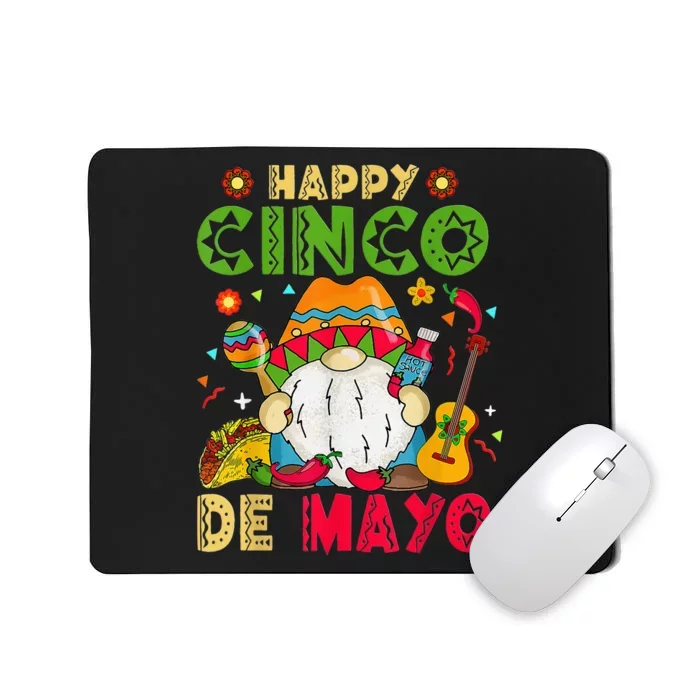 Happy Cinco De Mayo Cute Gnome Mexican Funny Cinco De Mayo Mousepad