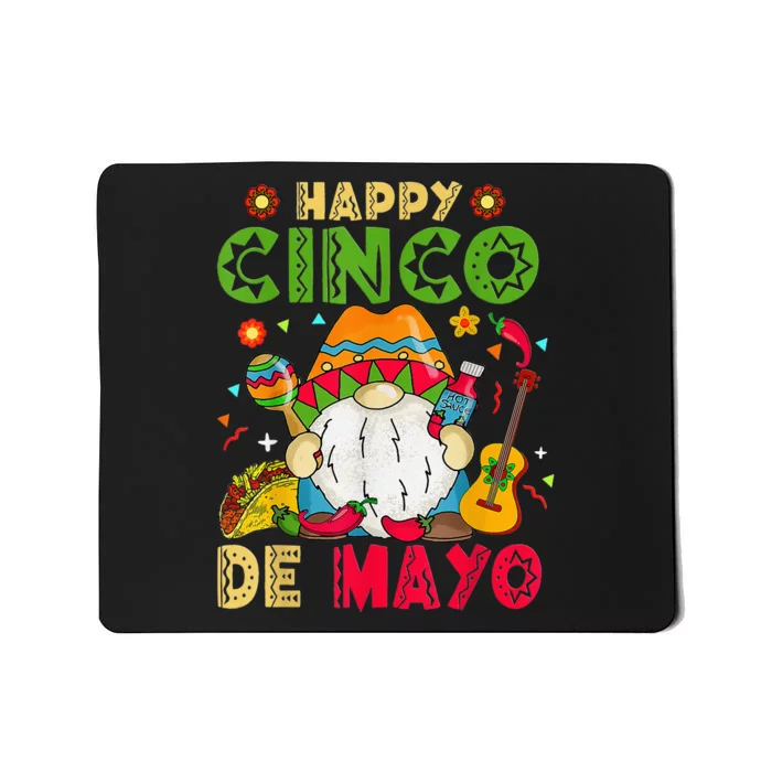 Happy Cinco De Mayo Cute Gnome Mexican Funny Cinco De Mayo Mousepad