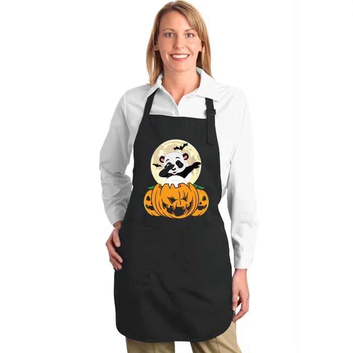 Halloween Cute Dabbing Panda Dab Dance Full-Length Apron With Pocket