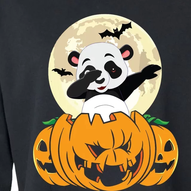 Halloween Cute Dabbing Panda Dab Dance Cropped Pullover Crew