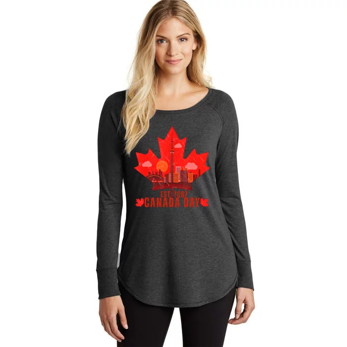 Happy Canada Day Cool Design Canada Maple For Women Men Kids Women's Perfect Tri Tunic Long Sleeve Shirt