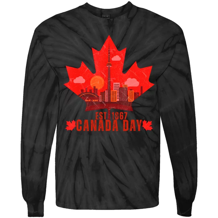 Happy Canada Day Cool Design Canada Maple For Women Men Kids Tie-Dye Long Sleeve Shirt