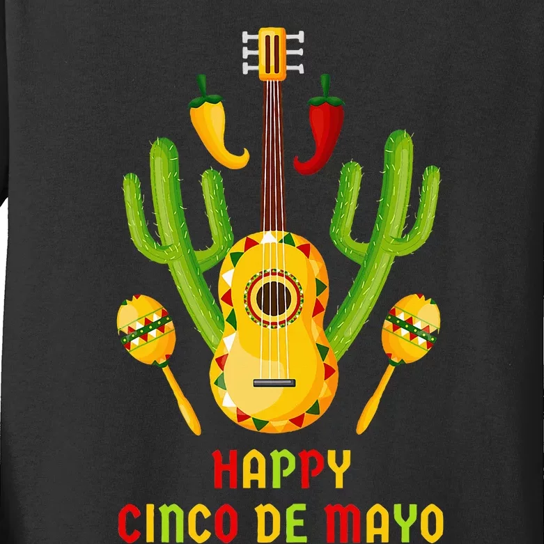 Happy Cinco De Mayo Mexican Fiesta 5 De Mayo Kids Long Sleeve Shirt