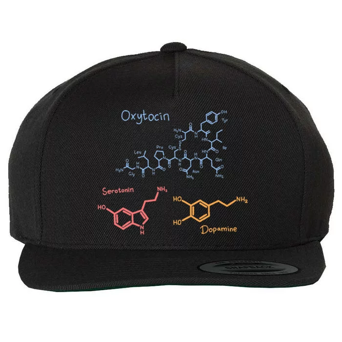 Happiness Chemicals Dopamine Oxytocin Serotonin Wool Snapback Cap