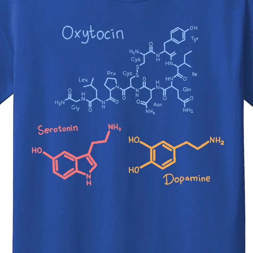 Happiness Chemicals Dopamine Oxytocin Serotonin Kids T-Shirt