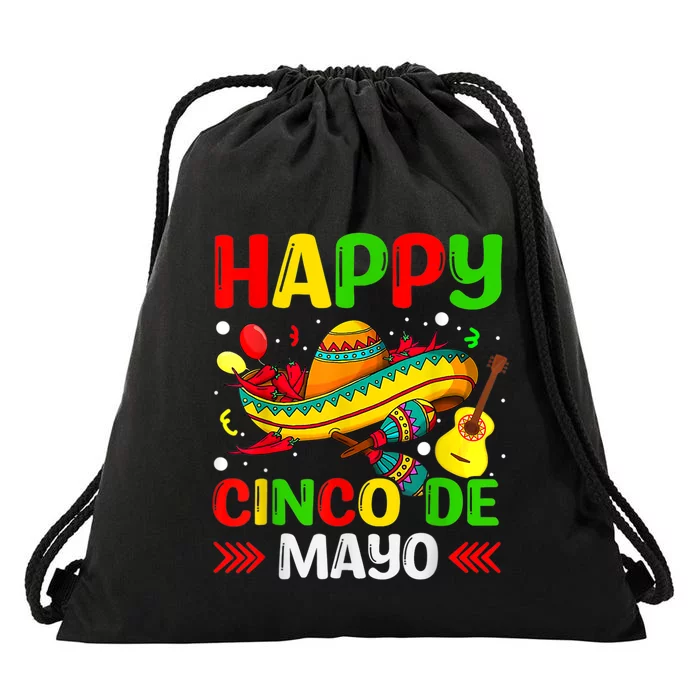 Happy Cinco De Mayo For Women Mexican Fiesta 5 De Mayo Drawstring Bag