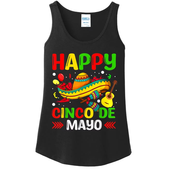 Happy Cinco De Mayo For Women Mexican Fiesta 5 De Mayo Ladies Essential Tank