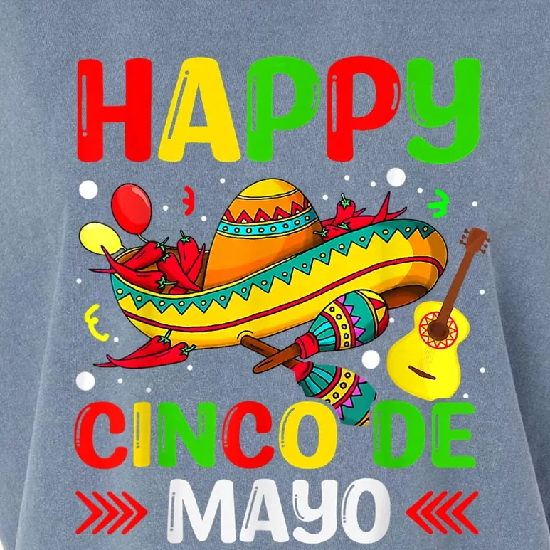 Happy Cinco De Mayo For Women Mexican Fiesta 5 De Mayo Garment-Dyed Women's Muscle Tee