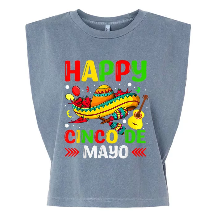 Happy Cinco De Mayo For Women Mexican Fiesta 5 De Mayo Garment-Dyed Women's Muscle Tee