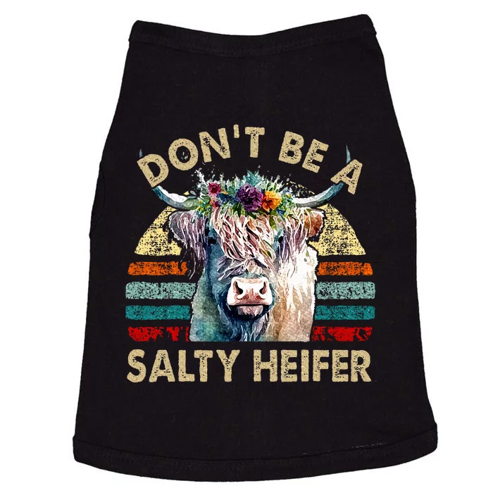 Highland Cow Dont Be Salty Heifer Doggie Tank