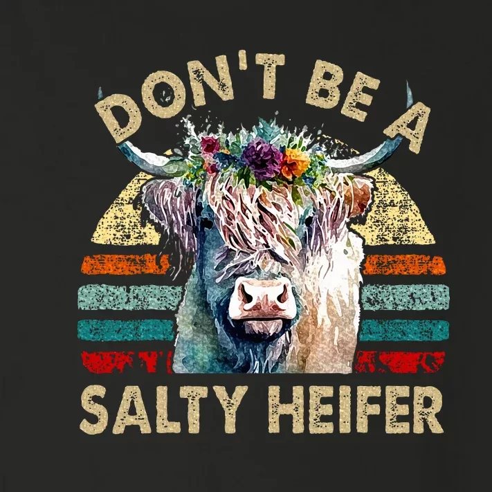 Highland Cow Dont Be Salty Heifer Toddler Long Sleeve Shirt