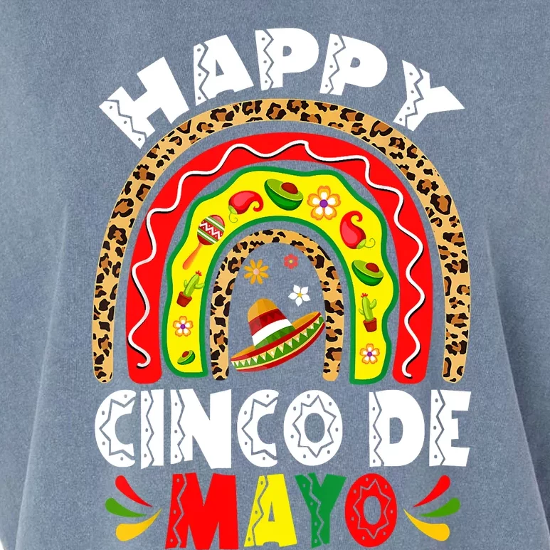 Happy Cinco De Mayo Rainbow Mexican Fiesta Garment-Dyed Women's Muscle Tee