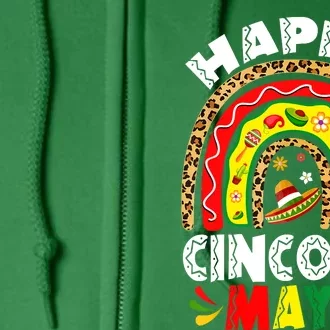 Happy Cinco De Mayo Rainbow Mexican Fiesta Full Zip Hoodie