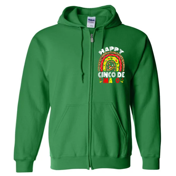 Happy Cinco De Mayo Rainbow Mexican Fiesta Full Zip Hoodie