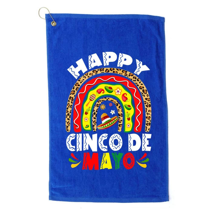 Happy Cinco De Mayo Rainbow Mexican Fiesta Platinum Collection Golf Towel