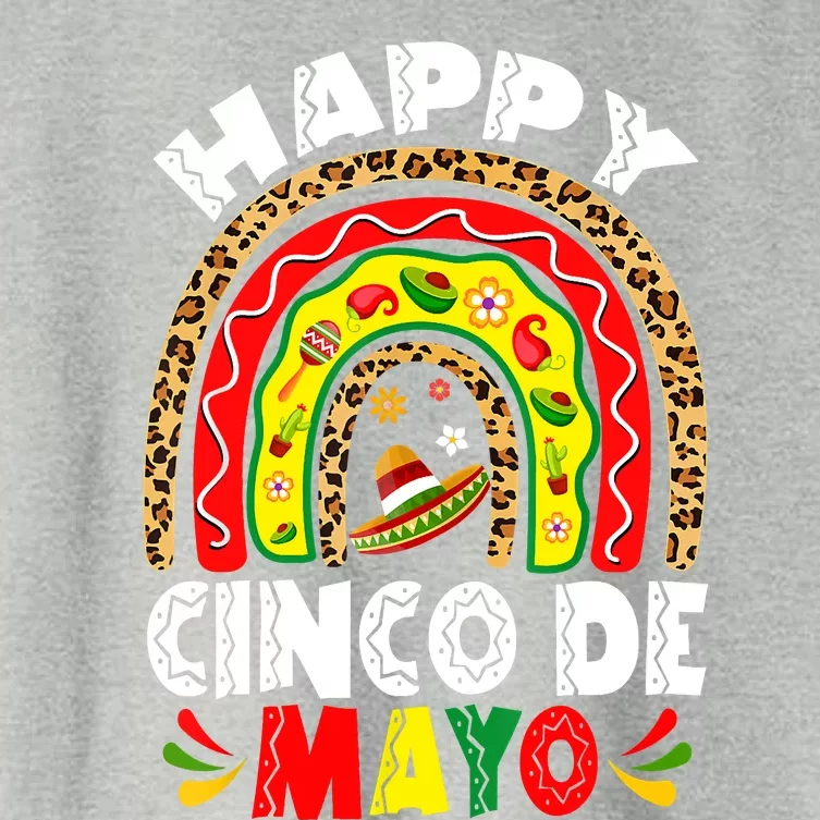 Happy Cinco De Mayo Rainbow Mexican Fiesta Women's Crop Top Tee