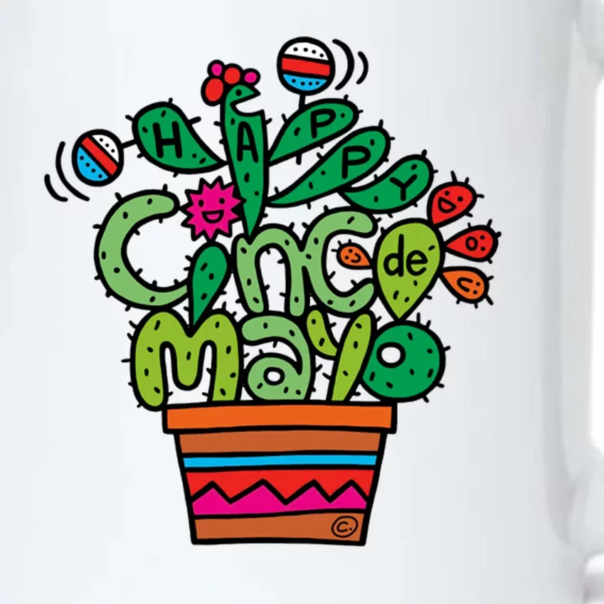 Happy Cinco De Mayo Cactus Black Color Changing Mug