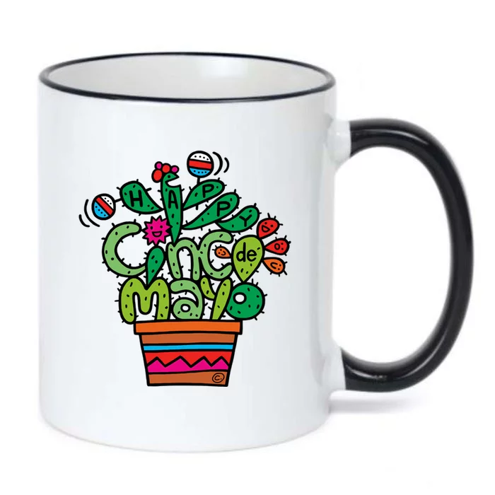 Happy Cinco De Mayo Cactus Black Color Changing Mug