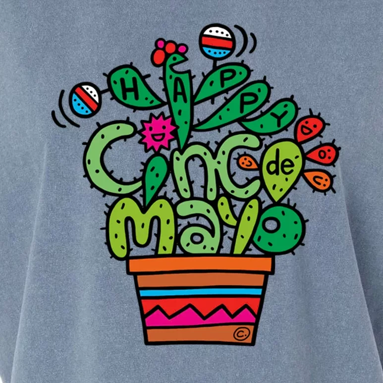 Happy Cinco De Mayo Cactus Garment-Dyed Women's Muscle Tee