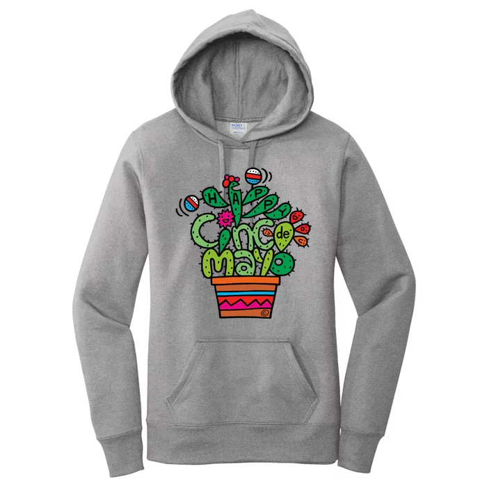 Happy Cinco De Mayo Cactus Women's Pullover Hoodie