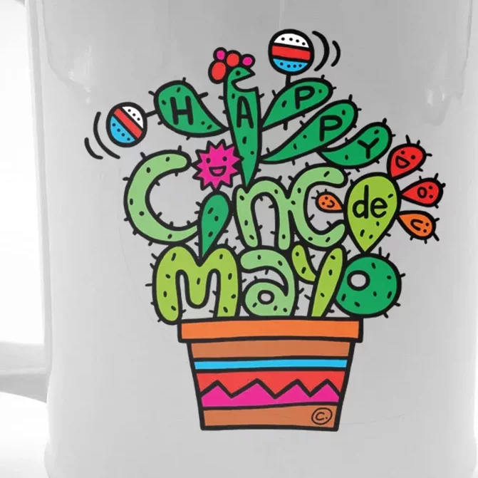 Happy Cinco De Mayo Cactus Front & Back Beer Stein