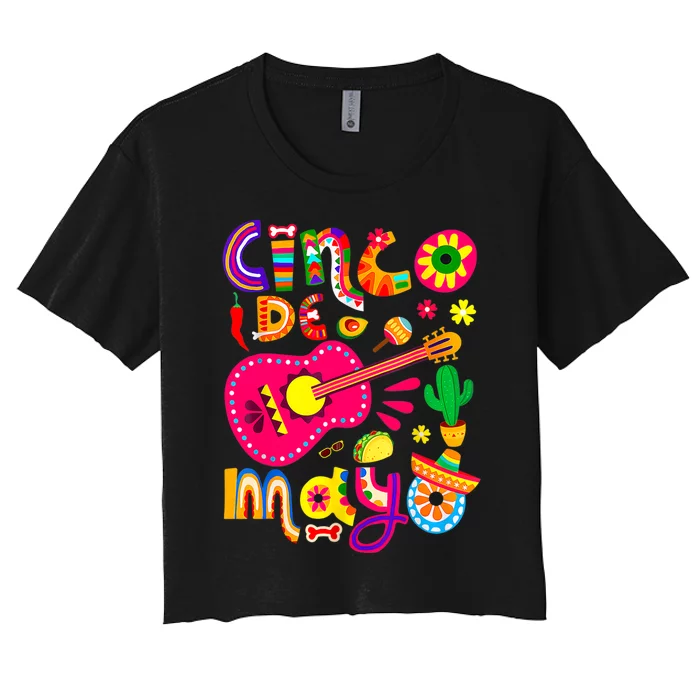 Happy Cinco De Mayo Mexican Fiesta 5 De Mayo Women's Crop Top Tee