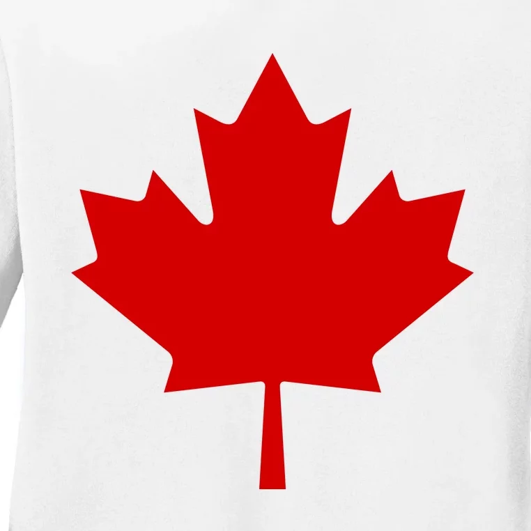 Happy Canada Day Canada Flag Ladies Long Sleeve Shirt