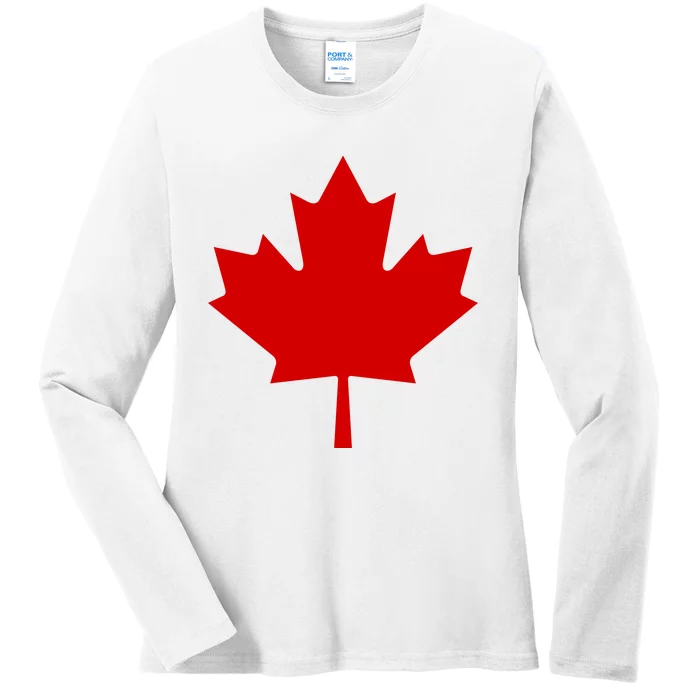 Happy Canada Day Canada Flag Ladies Long Sleeve Shirt