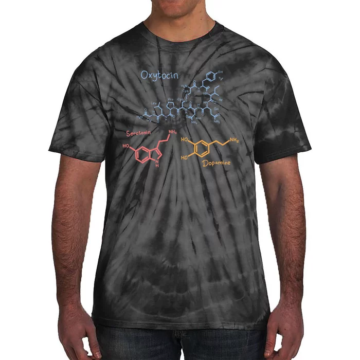 Happiness Chemicals Dopamine Oxytocin Serotonin Tie-Dye T-Shirt