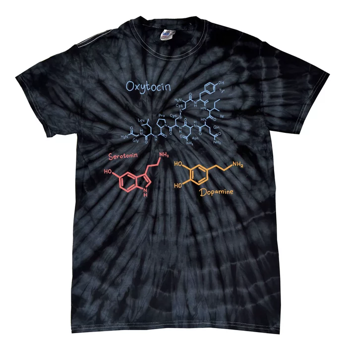 Happiness Chemicals Dopamine Oxytocin Serotonin Tie-Dye T-Shirt